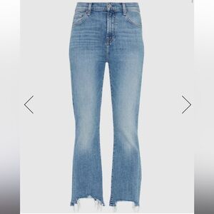 7 For All Man Kind HIGH WAIST SLIM KICK WITH LONG SIDE HEM AND DESTROY